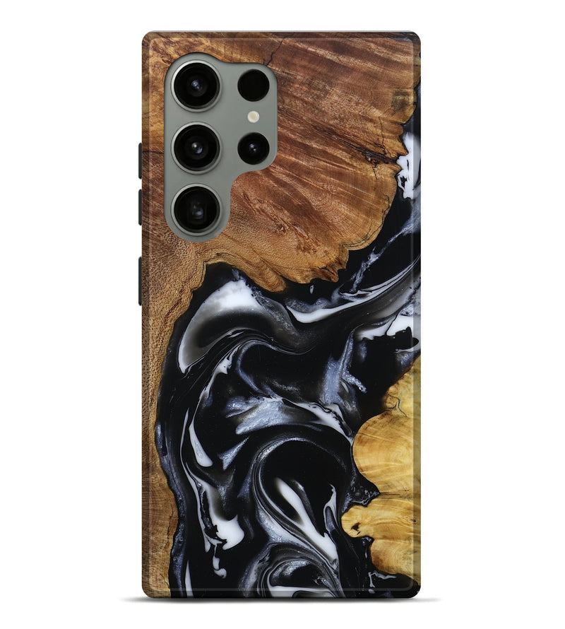Galaxy S24 Ultra Wood Live Edge Phone Case - Gail (Black & White, 808572)