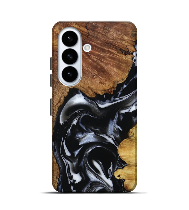 Galaxy S26 Wood Live Edge Phone Case - Gail (Black & White, 808572)