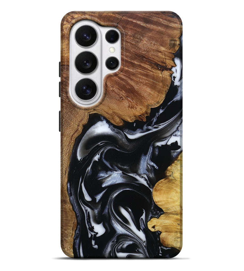 Galaxy S26 Ultra Wood Live Edge Phone Case - Gail (Black & White, 808572)