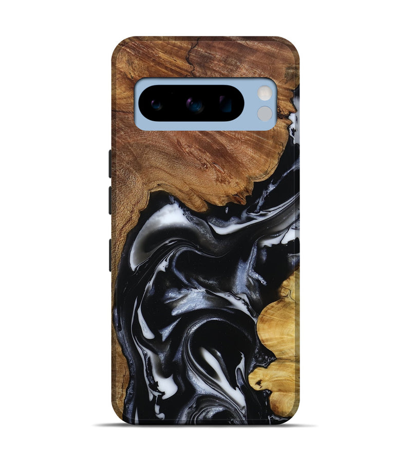 Pixel 8 Pro Wood Live Edge Phone Case - Gail (Black & White, 808572)