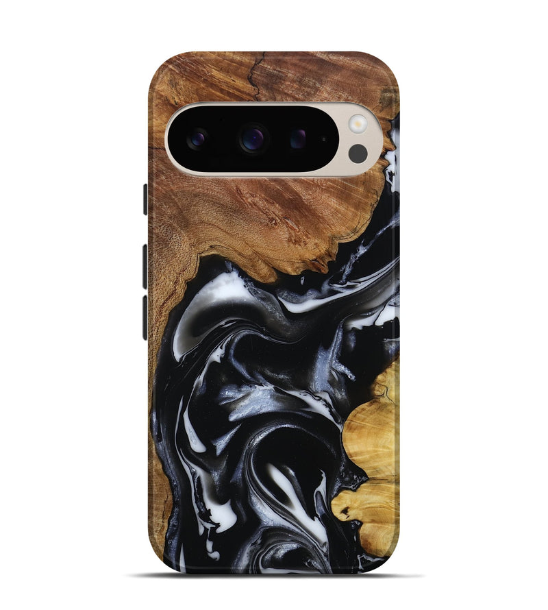 Pixel 9 Wood Live Edge Phone Case - Gail (Black & White, 808572)