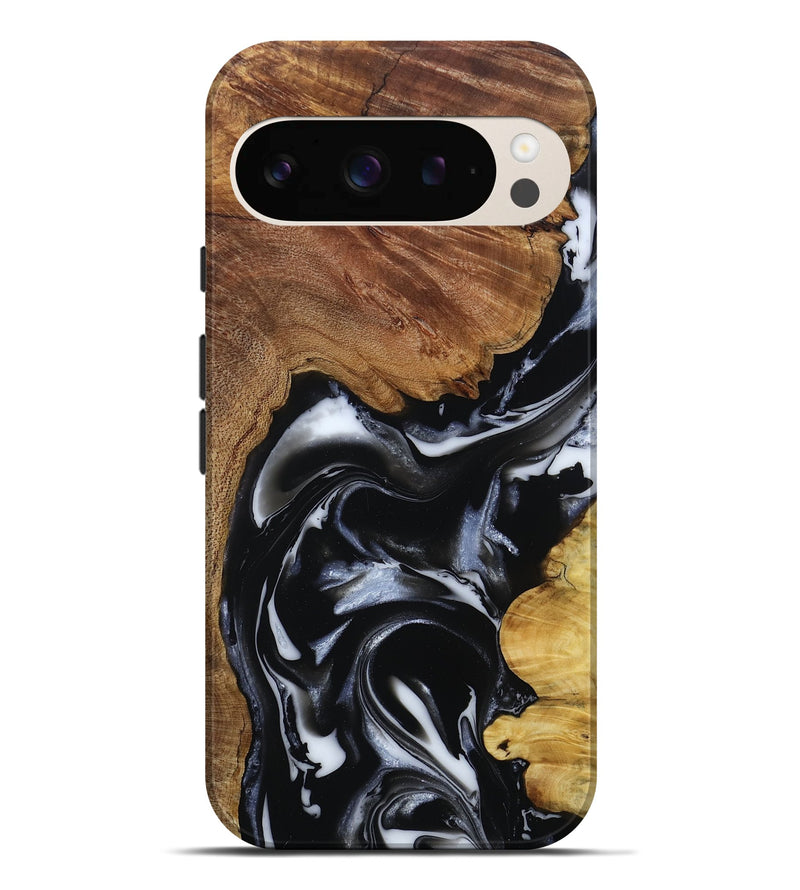 Pixel 9 Pro XL Wood Live Edge Phone Case - Gail (Black & White, 808572)