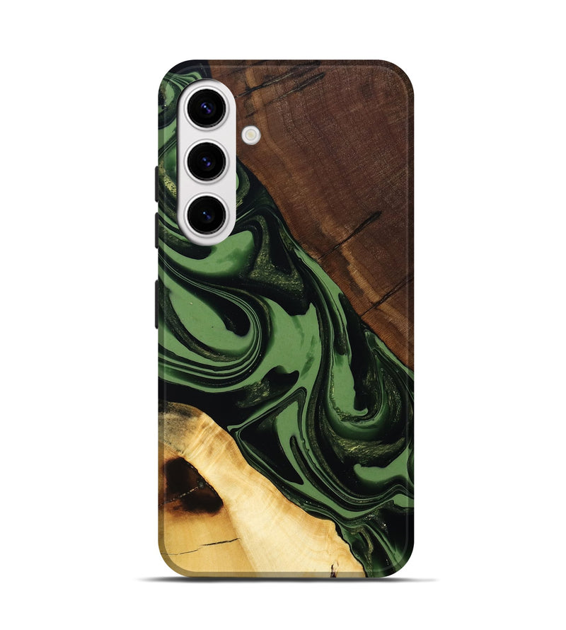 Galaxy S25 Wood Live Edge Phone Case - Junius (Green, 808573)