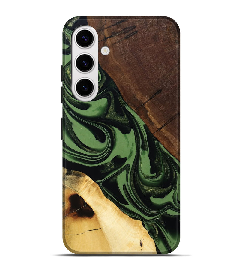 Galaxy S25 Plus Wood Live Edge Phone Case - Junius (Green, 808573)