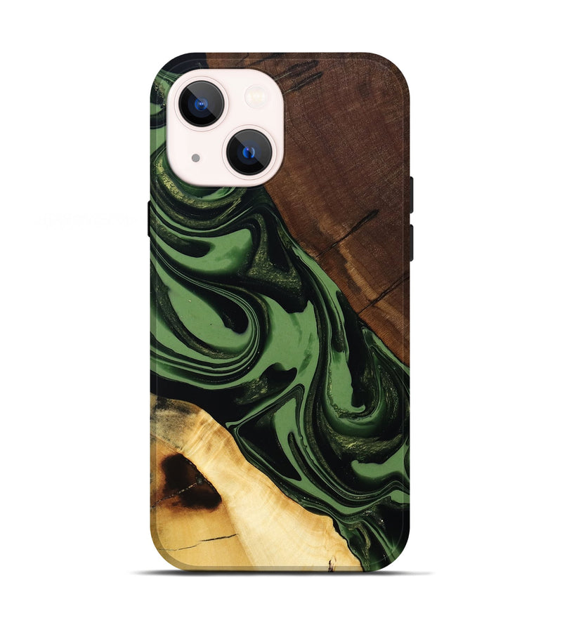 iPhone 13 Wood Live Edge Phone Case - Junius (Green, 808573)
