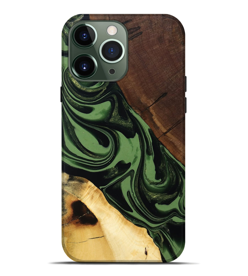 iPhone 13 Pro Max Wood Live Edge Phone Case - Junius (Green, 808573)