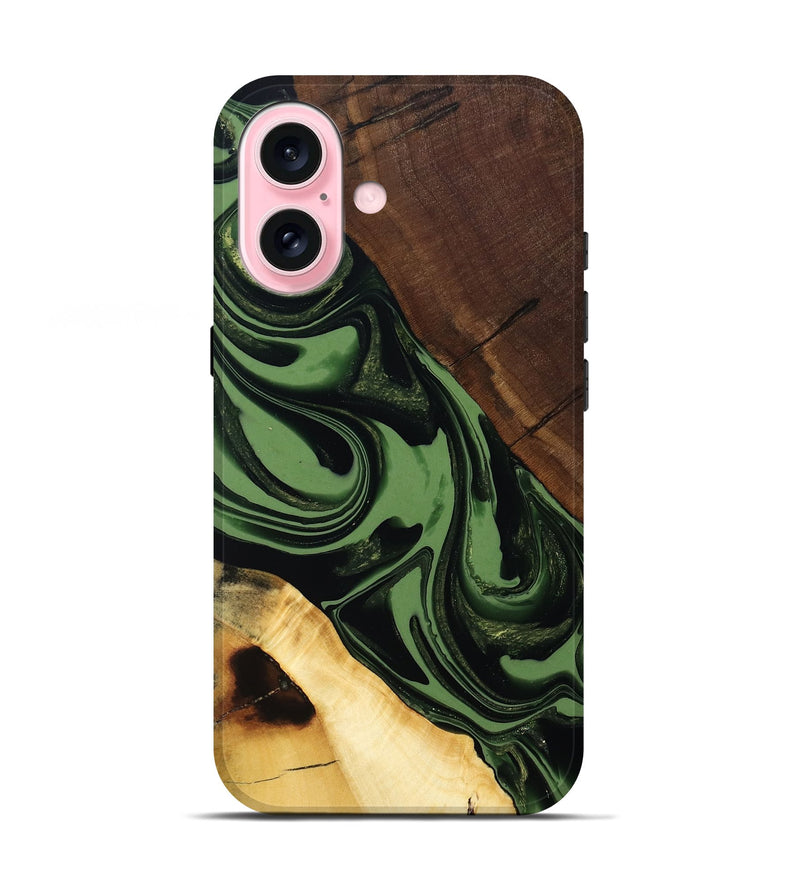 iPhone 17 Wood Live Edge Phone Case - Junius (Green, 808573)