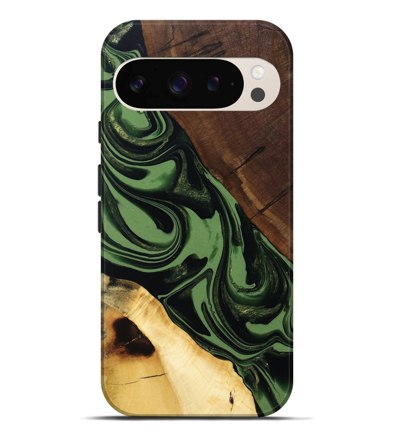 Pixel 9 Pro XL Wood Live Edge Phone Case - Junius (Green, 808573)