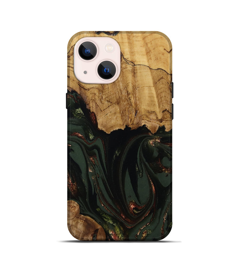 iPhone 13 mini Wood Live Edge Phone Case - Capri (Green, 808574)