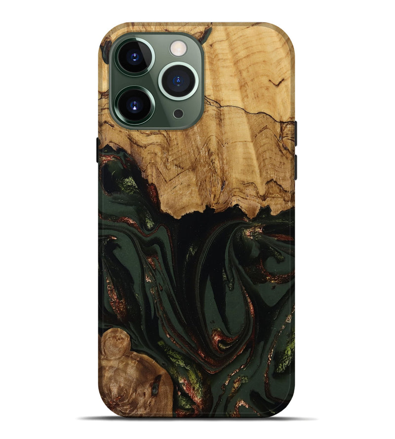 iPhone 13 Pro Max Wood Live Edge Phone Case - Capri (Green, 808574)