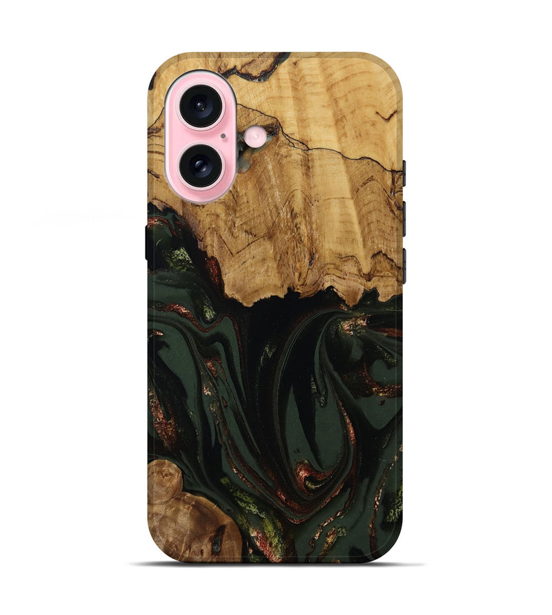 iPhone 17 Wood Live Edge Phone Case - Capri (Green, 808574)