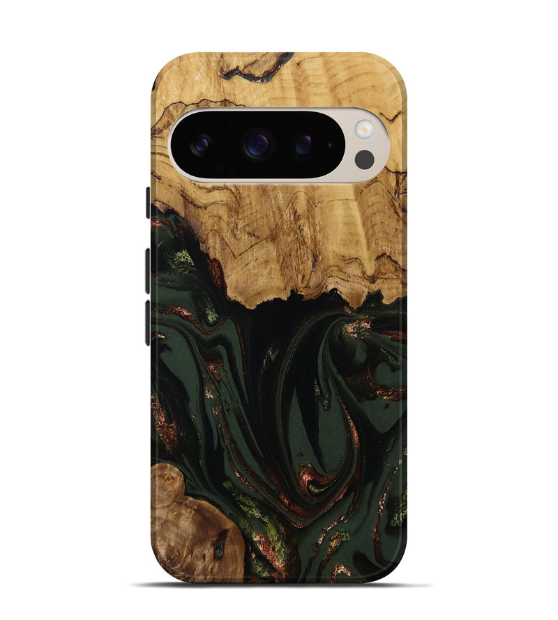 Pixel 10 Pro Wood Live Edge Phone Case - Capri (Green, 808574)