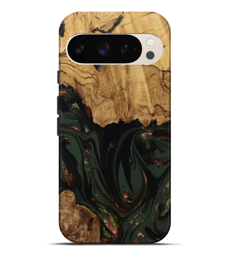 Pixel 9 Pro XL Wood Live Edge Phone Case - Capri (Green, 808574)