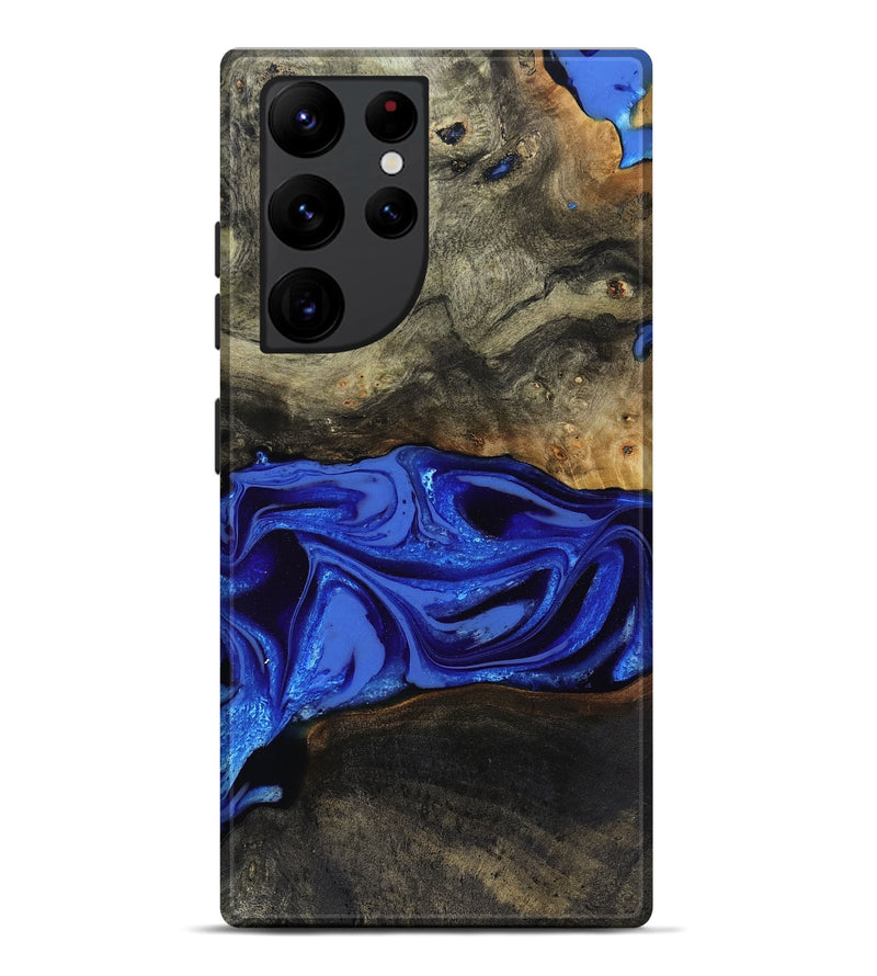Galaxy S22 Ultra Wood Live Edge Phone Case - Braden (Blue, 808580)