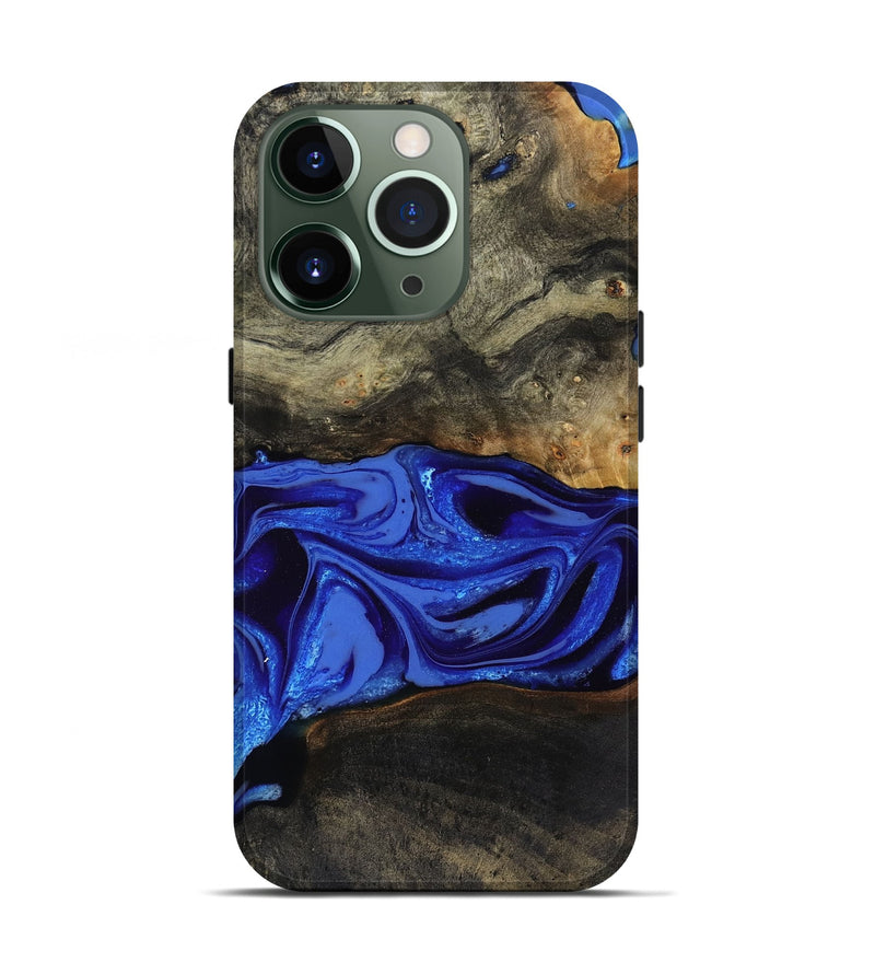 iPhone 13 Pro Wood Live Edge Phone Case - Braden (Blue, 808580)