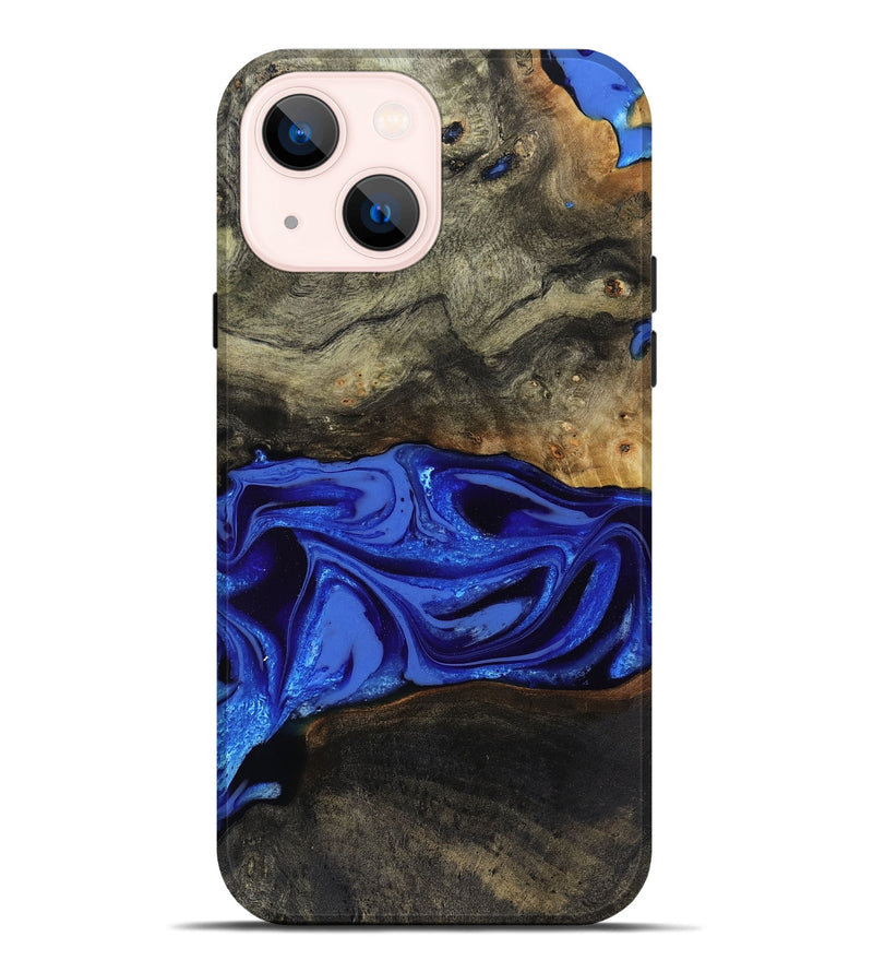 iPhone 14 Plus Wood Live Edge Phone Case - Braden (Blue, 808580)