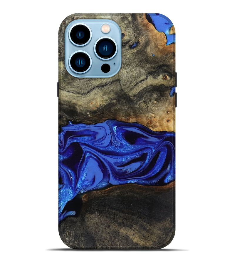 iPhone 14 Pro Max Wood Live Edge Phone Case - Braden (Blue, 808580)