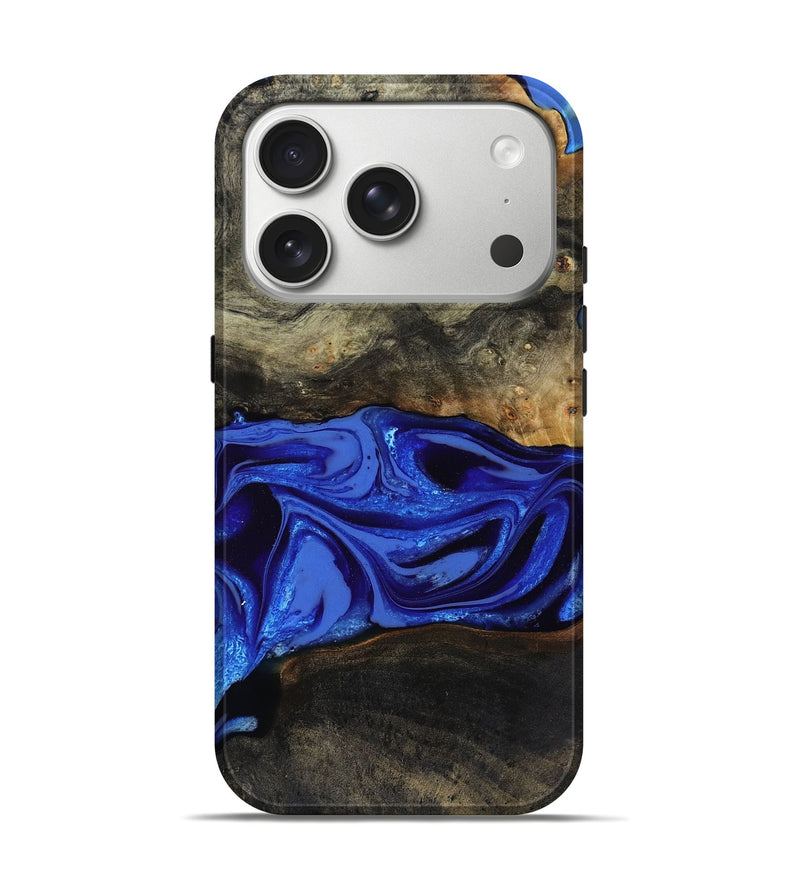 iPhone 17 Pro Wood Live Edge Phone Case - Braden (Blue, 808580)