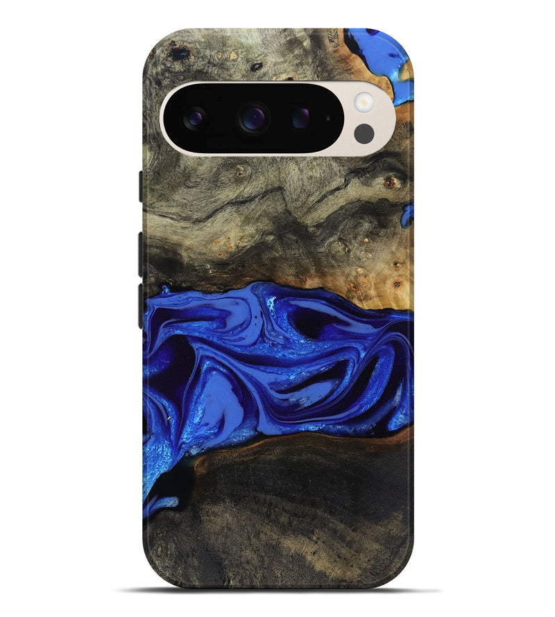 Pixel 9 Pro XL Wood Live Edge Phone Case - Braden (Blue, 808580)
