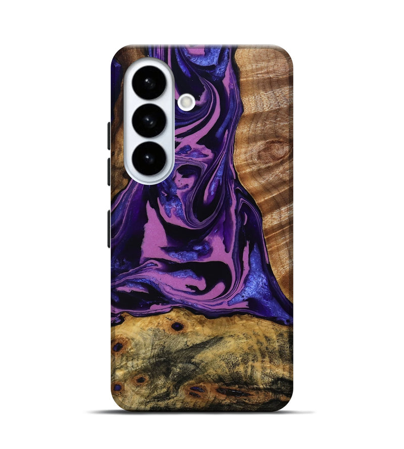 Galaxy S26 Wood Live Edge Phone Case - Carlos (Purple, 808585)