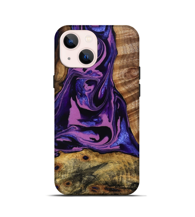 iPhone 13 mini Wood Live Edge Phone Case - Carlos (Purple, 808585)