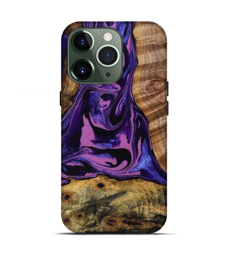iPhone 13 Pro Wood Live Edge Phone Case - Carlos (Purple, 808585)