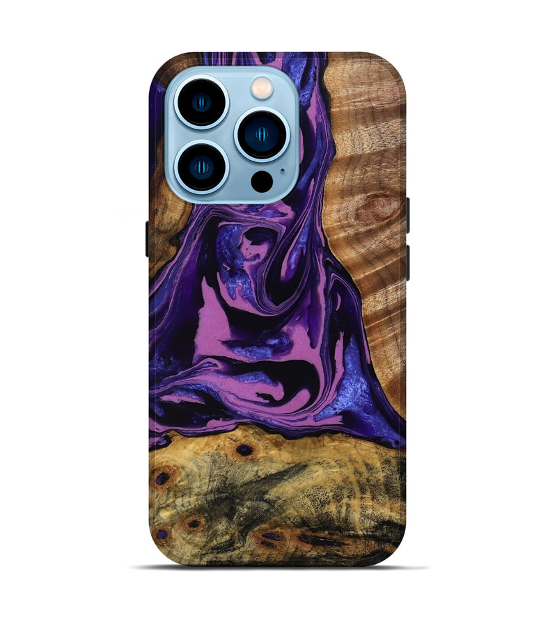 iPhone 14 Pro Wood Live Edge Phone Case - Carlos (Purple, 808585)