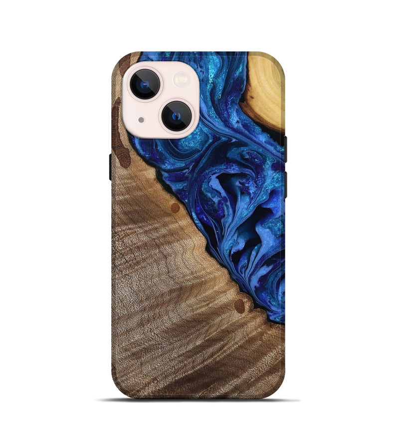 iPhone 13 mini Wood Live Edge Phone Case - Mariam (Purple, 808586)