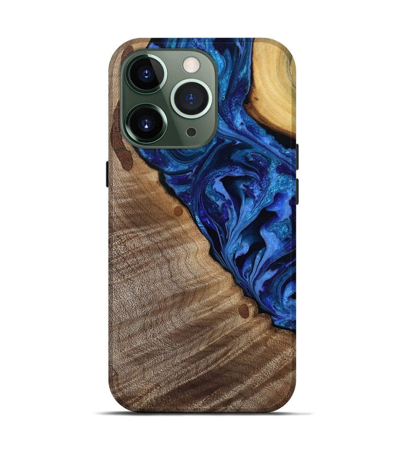 iPhone 13 Pro Wood Live Edge Phone Case - Mariam (Purple, 808586)