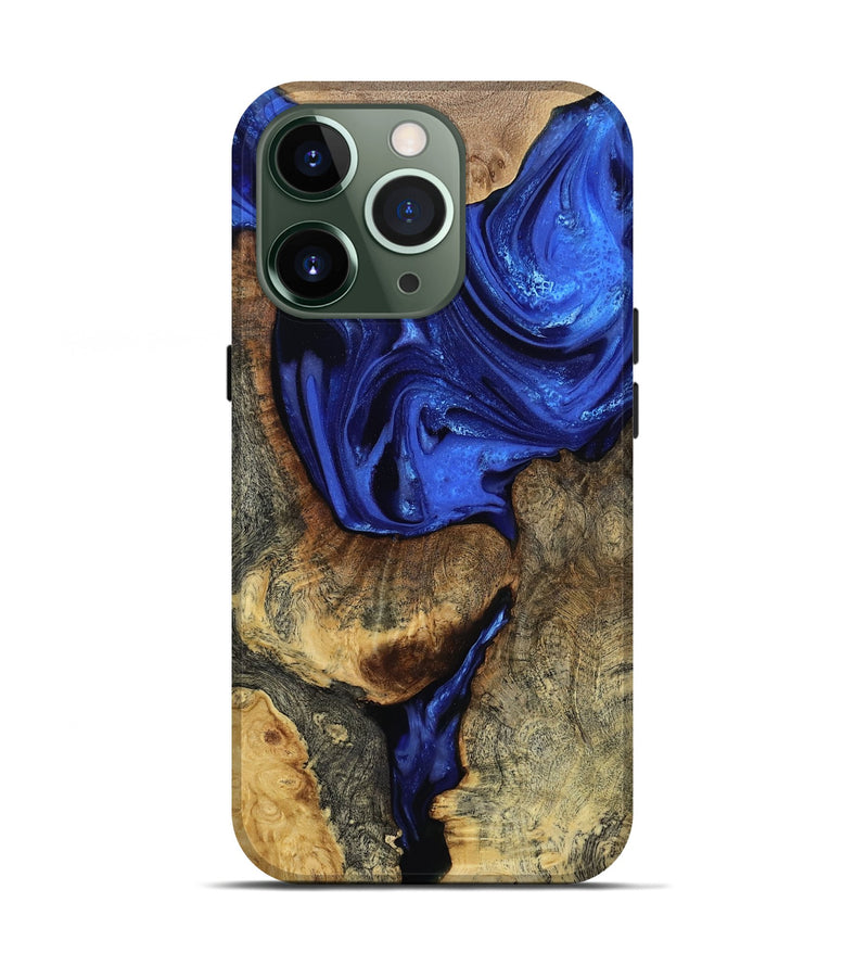 iPhone 13 Pro Wood Live Edge Phone Case - Alana (Blue, 808607)