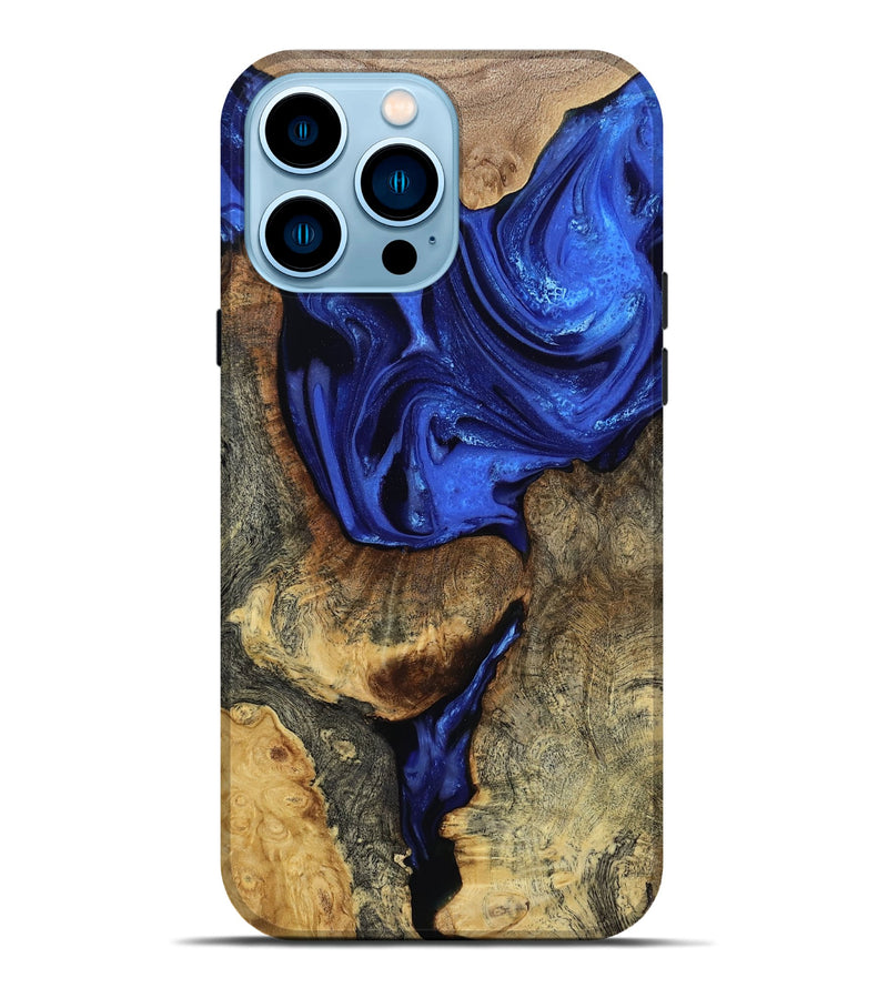 iPhone 14 Pro Max Wood Live Edge Phone Case - Alana (Blue, 808607)