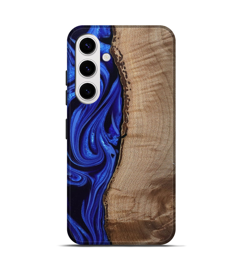 Galaxy S25 Wood Live Edge Phone Case - Morgan (Blue, 808626)