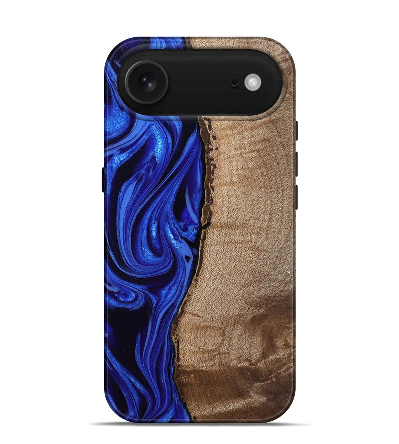 iPhone 17 Air Wood Live Edge Phone Case - Morgan (Blue, 808626)