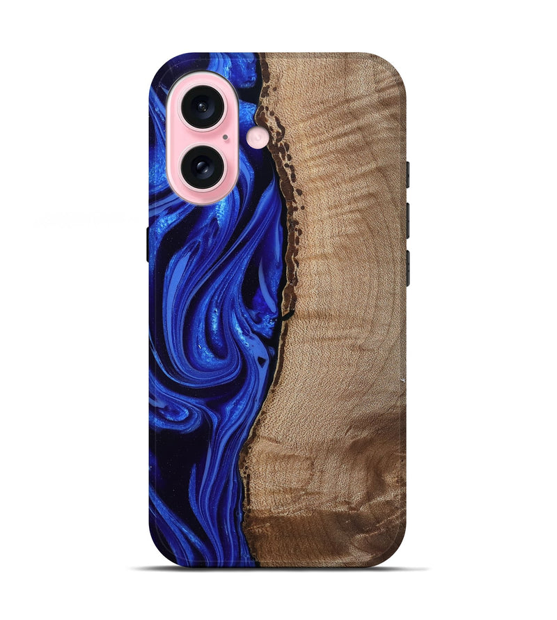 iPhone 17 Wood Live Edge Phone Case - Morgan (Blue, 808626)