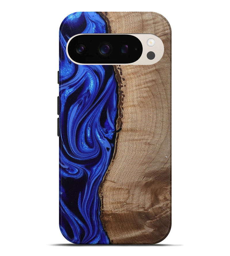 Pixel 10 Pro XL Wood Live Edge Phone Case - Morgan (Blue, 808626)