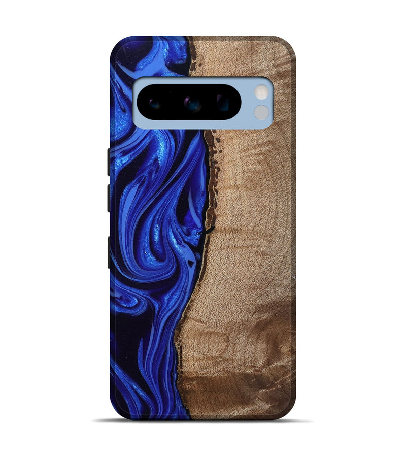 Pixel 8 Pro Wood Live Edge Phone Case - Morgan (Blue, 808626)