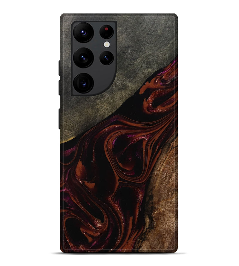 Galaxy S22 Ultra Wood Live Edge Phone Case - Hassan (Red, 808631)