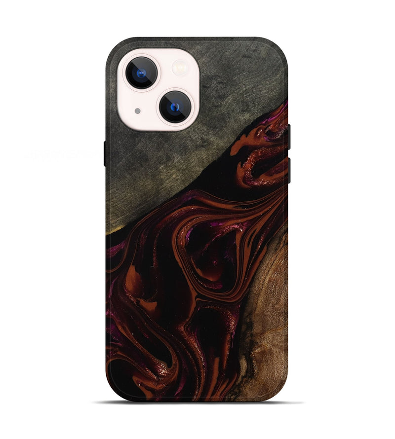 iPhone 13 Wood Live Edge Phone Case - Hassan (Red, 808631)