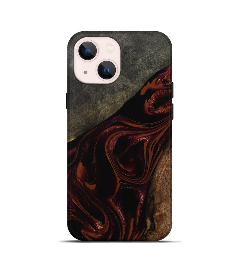 iPhone 13 mini Wood Live Edge Phone Case - Hassan (Red, 808631)
