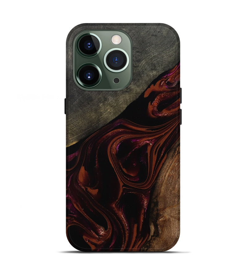 iPhone 13 Pro Wood Live Edge Phone Case - Hassan (Red, 808631)