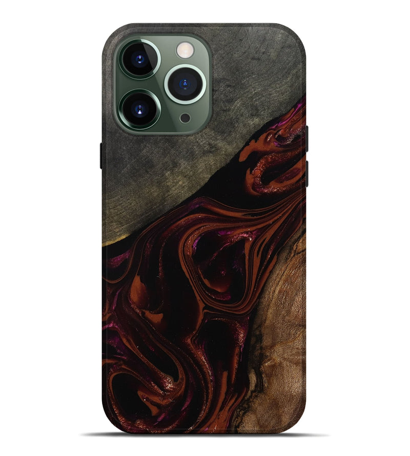 iPhone 13 Pro Max Wood Live Edge Phone Case - Hassan (Red, 808631)