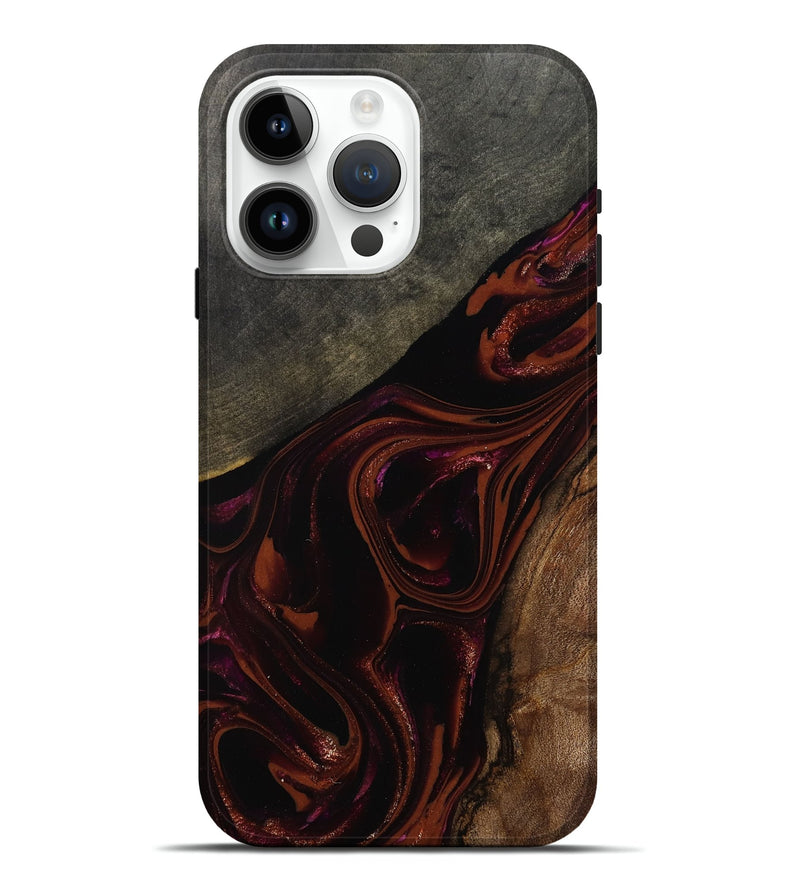 iPhone 15 Pro Max Wood Live Edge Phone Case - Hassan (Red, 808631)