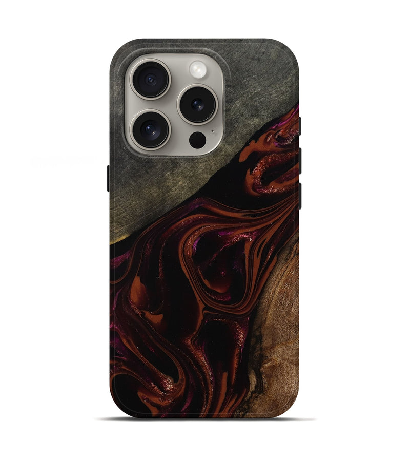 iPhone 16 Pro Wood Live Edge Phone Case - Hassan (Red, 808631)