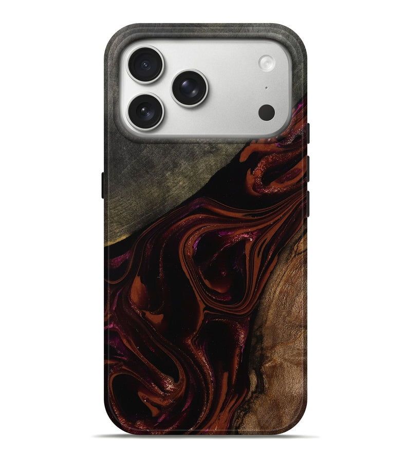 iPhone 17 Pro Max Wood Live Edge Phone Case - Hassan (Red, 808631)