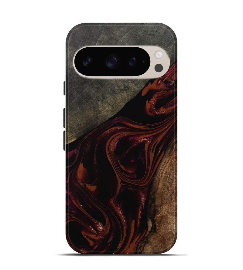 Pixel 9 Wood Live Edge Phone Case - Hassan (Red, 808631)