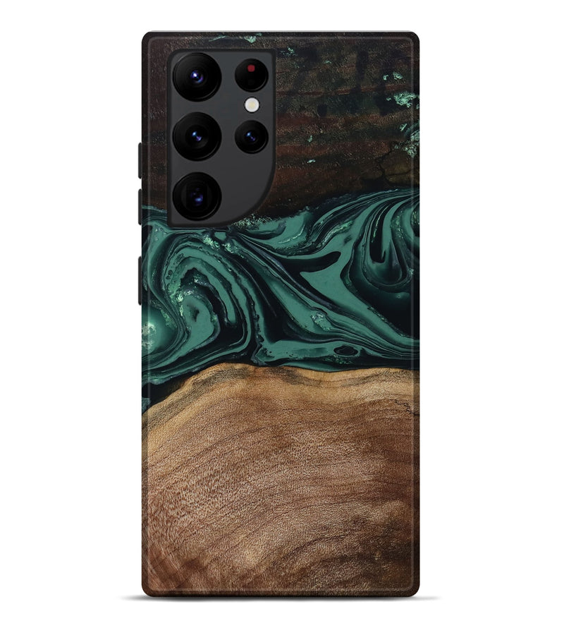 Galaxy S22 Ultra Wood Live Edge Phone Case - Shauna (Green, 808636)