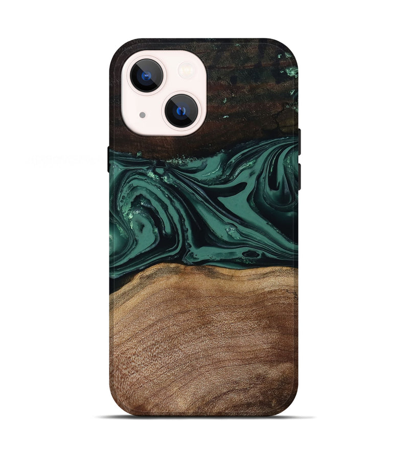 iPhone 13 Wood Live Edge Phone Case - Shauna (Green, 808636)