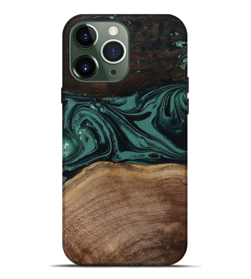 iPhone 13 Pro Max Wood Live Edge Phone Case - Shauna (Green, 808636)