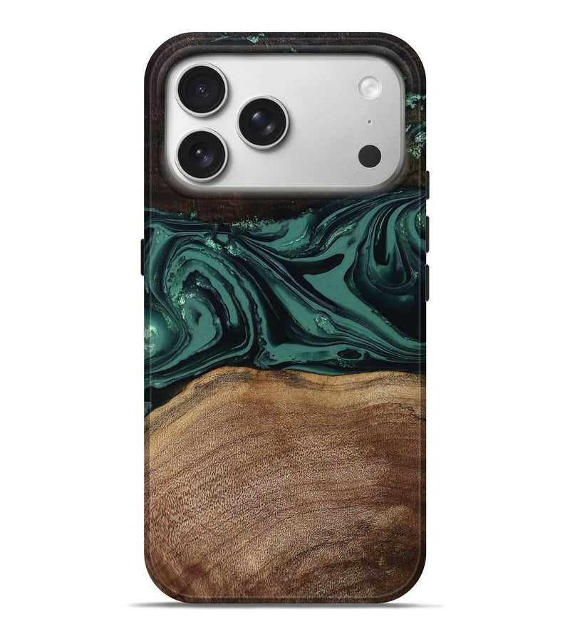 iPhone 17 Pro Max Wood Live Edge Phone Case - Shauna (Green, 808636)