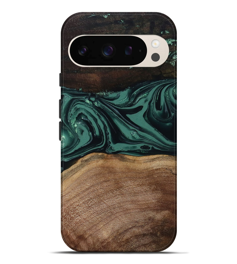 Pixel 10 Pro XL Wood Live Edge Phone Case - Shauna (Green, 808636)